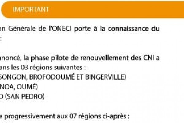 MESSAGE IMPORTANT DE LA DIRECTION GÉNÉRALE