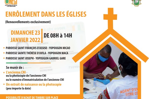 ENRÔLEMENT DANS LES LIEUX DE CULTE