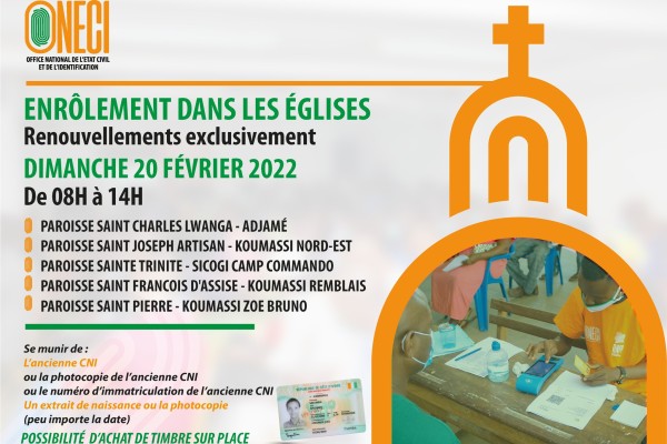 ENRÔLEMENT DANS LES ÉGLISES DANS LE DISTRICT D'ABIDJAN