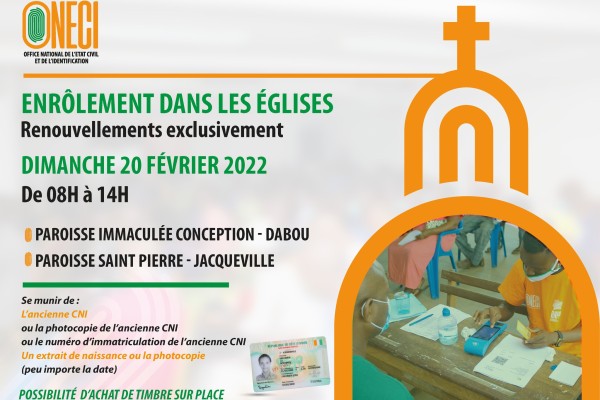 ENRÔLEMENT DANS LES ÉGLISES DANS LA REGION DES GRANDS PONTS
