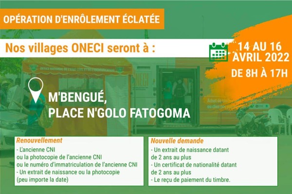LA CARAVANE D’ENRÔLEMENT À L’INTÉRIEUR DU PAYS CONTINUE !