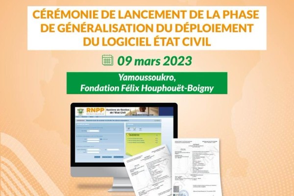 Cérémonie de lancement de la phase de généralisation du déploiement du logiciel Etat Civil